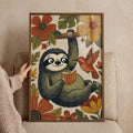 Sloth Reading a Book Digital Art