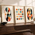 Mid Century Abstract Shapes Triptych