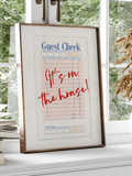 Its On The House Guest Check Digital Print