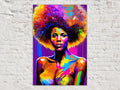 Neon Afro Queen Digital Artwork