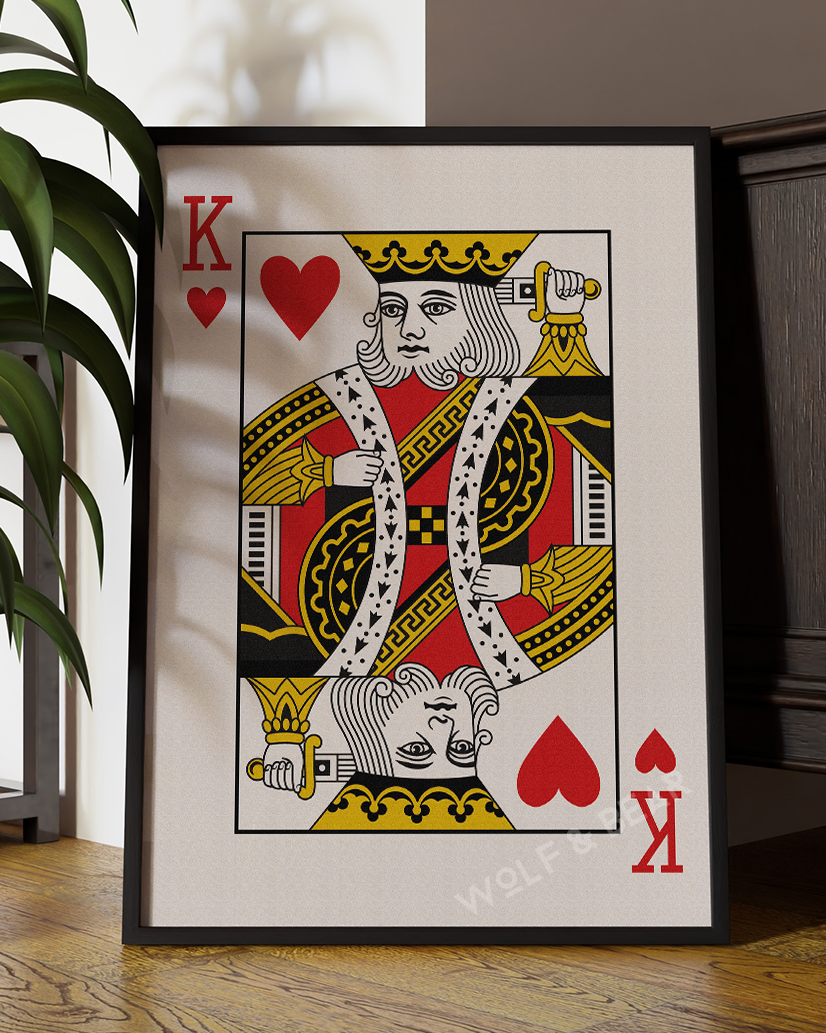 King of Hearts Playing Card Digital Wall Art