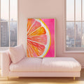 Pink Citrus Slice High-Resolution Digital Art