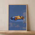 Vintage Yellow Racing Car Digital Artwork