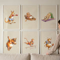 Cute Athletic Animals Digital Art Set