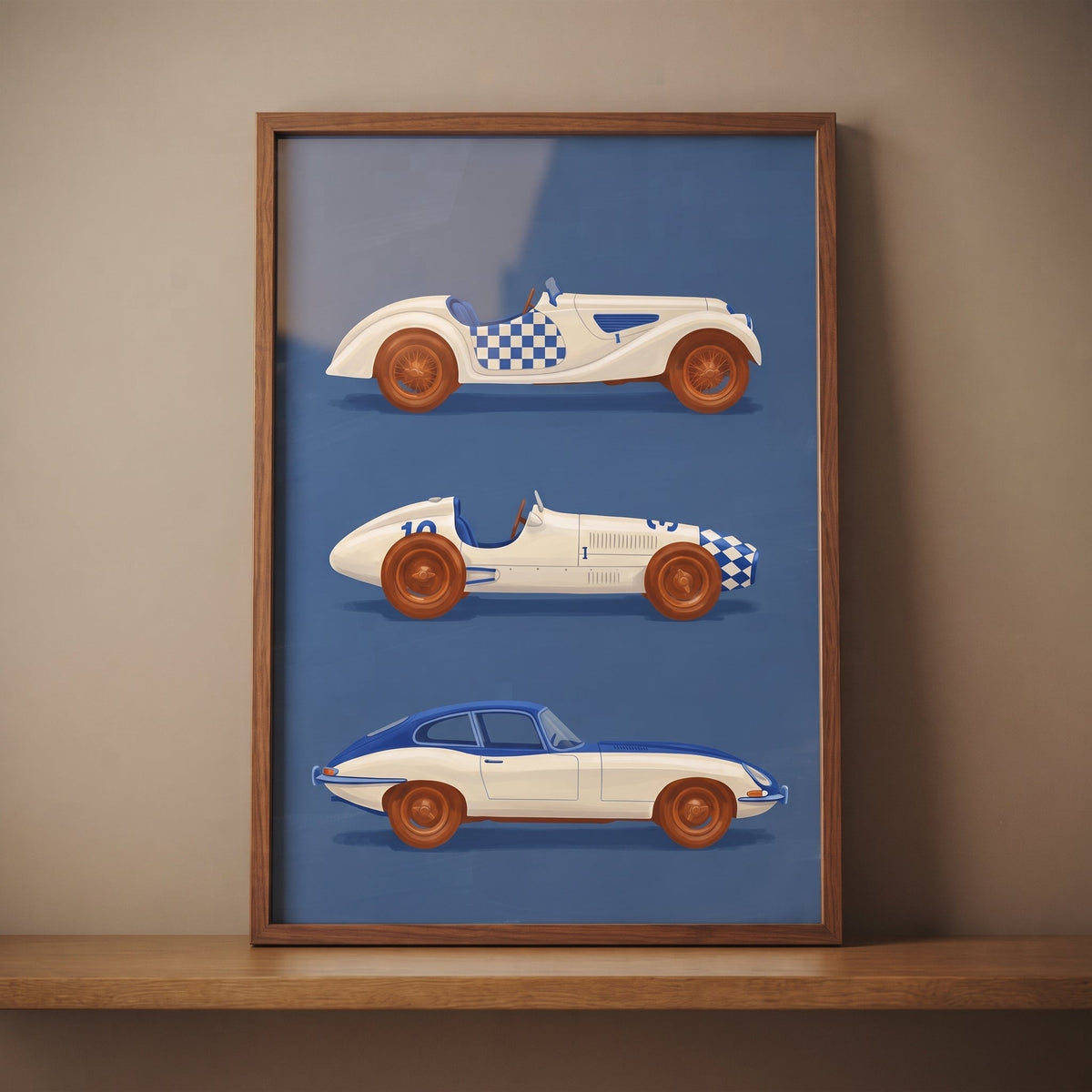 Classic Vintage Race Cars Digital Art