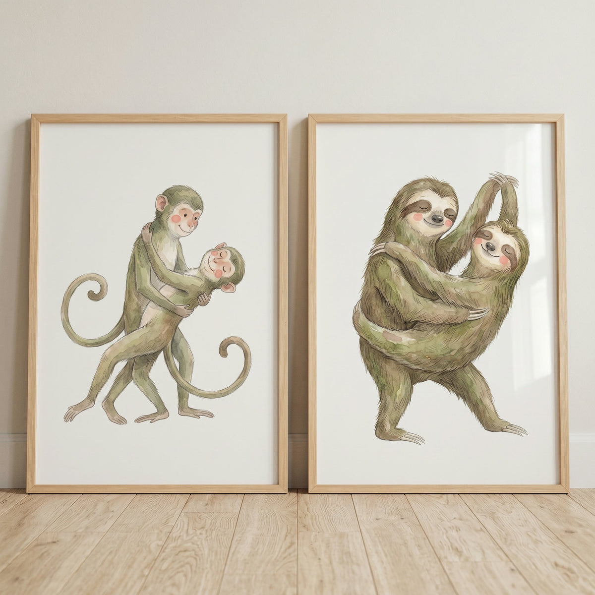 Dancing Jungle Animals Digital Art Set