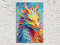 Vibrant Rainbow Dragon Digital Artwork