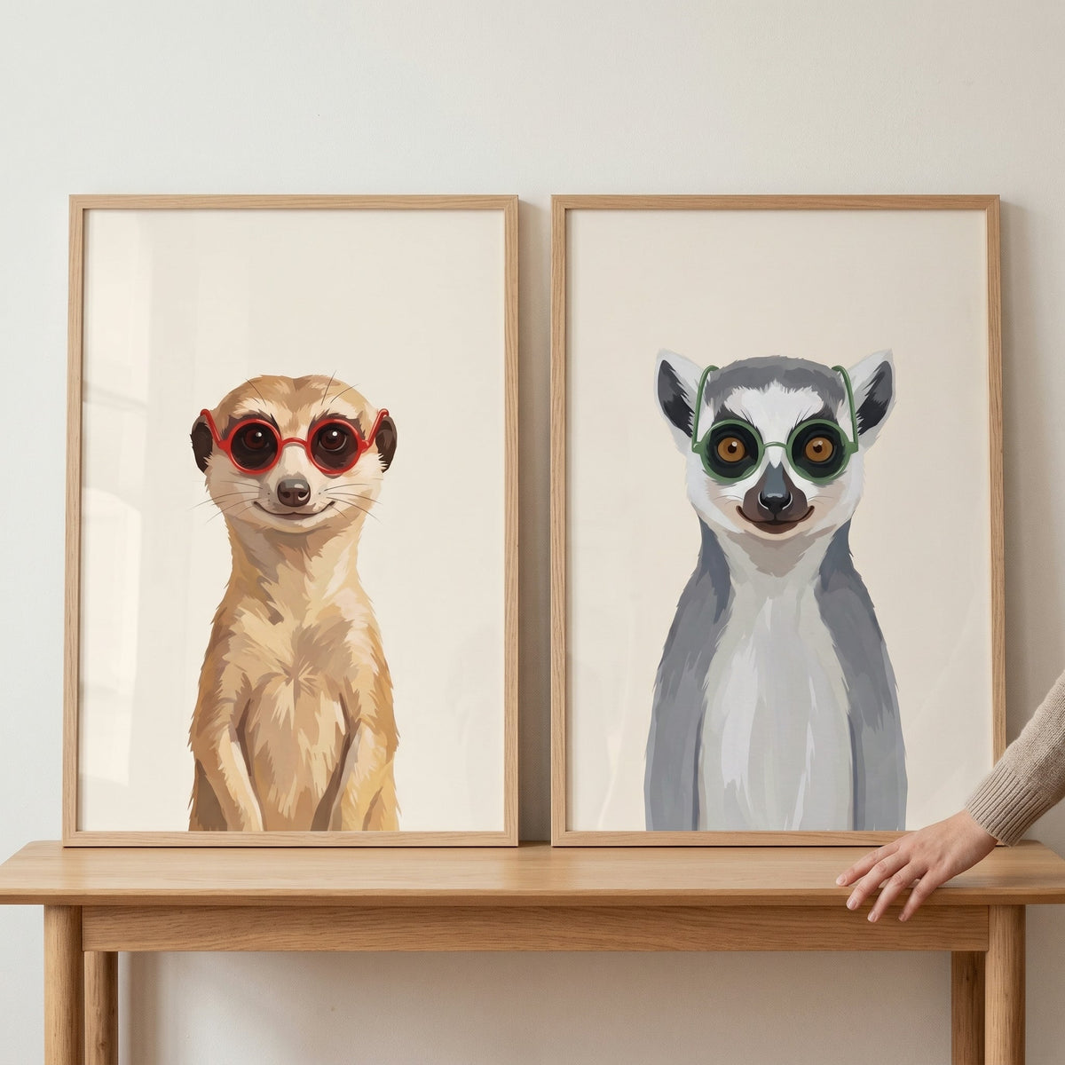 Chic Safari Animals with Glasses Digital Download
