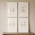 Watercolor Ballerina Girls Digital Art Set