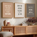Motivational Quote Typography Digital Art Trio