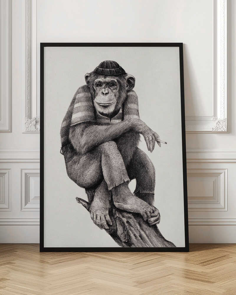 Chic Chimpanzee Sketch Digital Art
