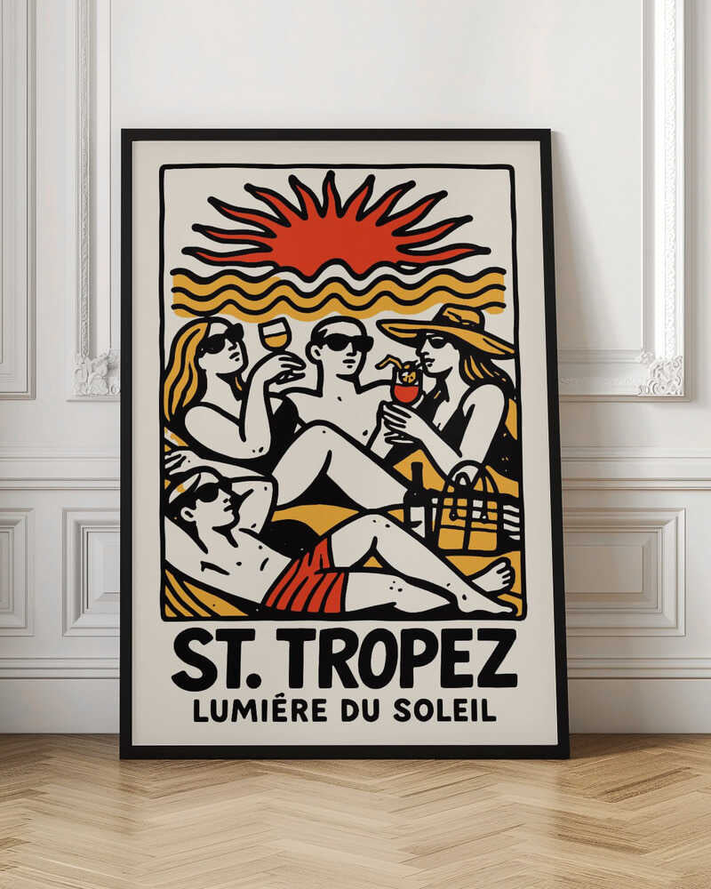 St. Tropez Summer Beach Retro Digital Art