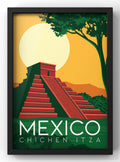 Chichen Itza Mexico Vintage Travel Poster