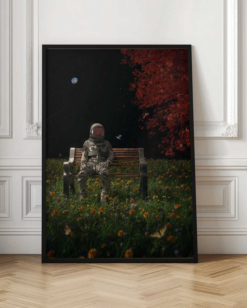 Astronaut in Autumn Digital Art