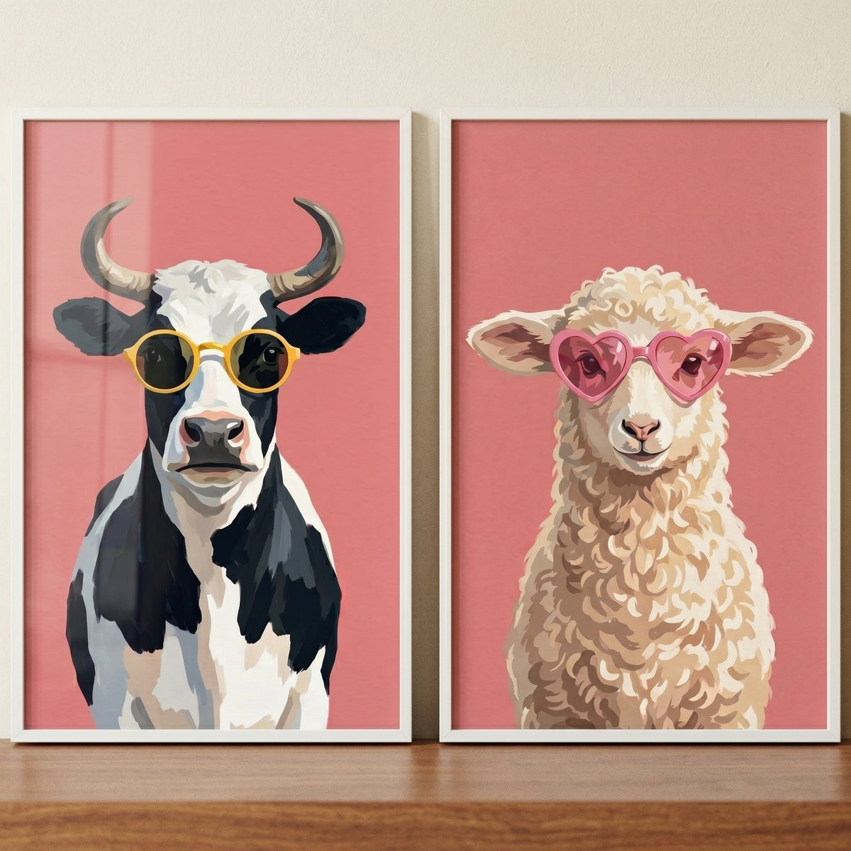 Chic Farm Animals Digital Art Set