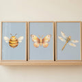 Charming Watercolor Garden Insects Trio Digital Download