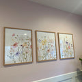 Watercolor Wildflower Meadow Triptych Digital Download