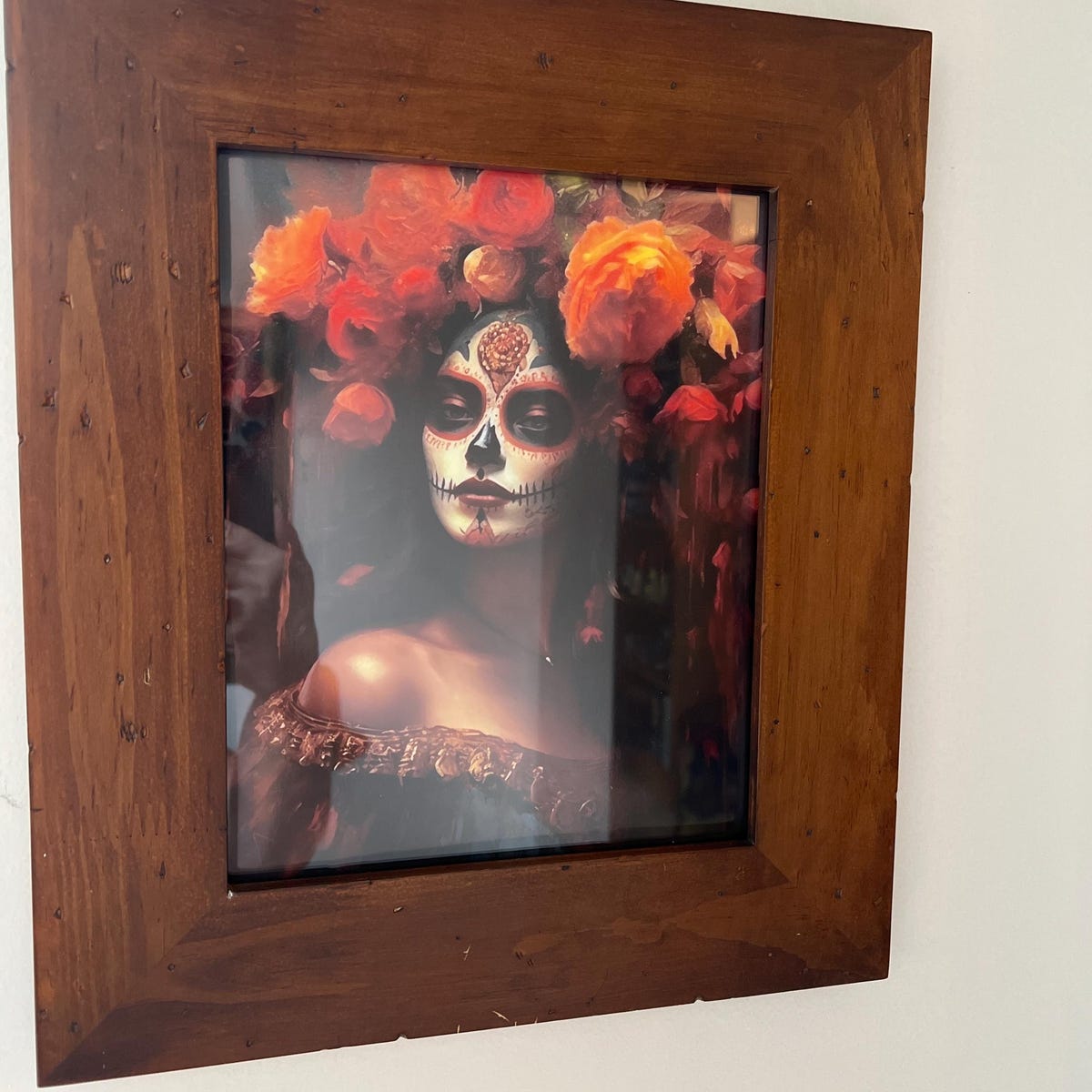 Day of the Dead Floral Goddess Digital Artwork
