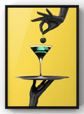 Neon Martini Digital Art Print