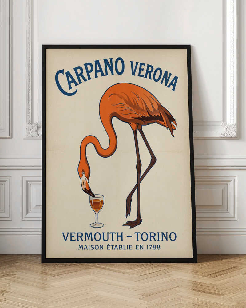 Carpano Verona Flamingo Vintage Vermouth Digital Poster