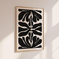 Abstract Botanical Black and Beige Digital Wall Art