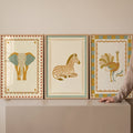 Vintage Safari Animal Trio Digital Art Set