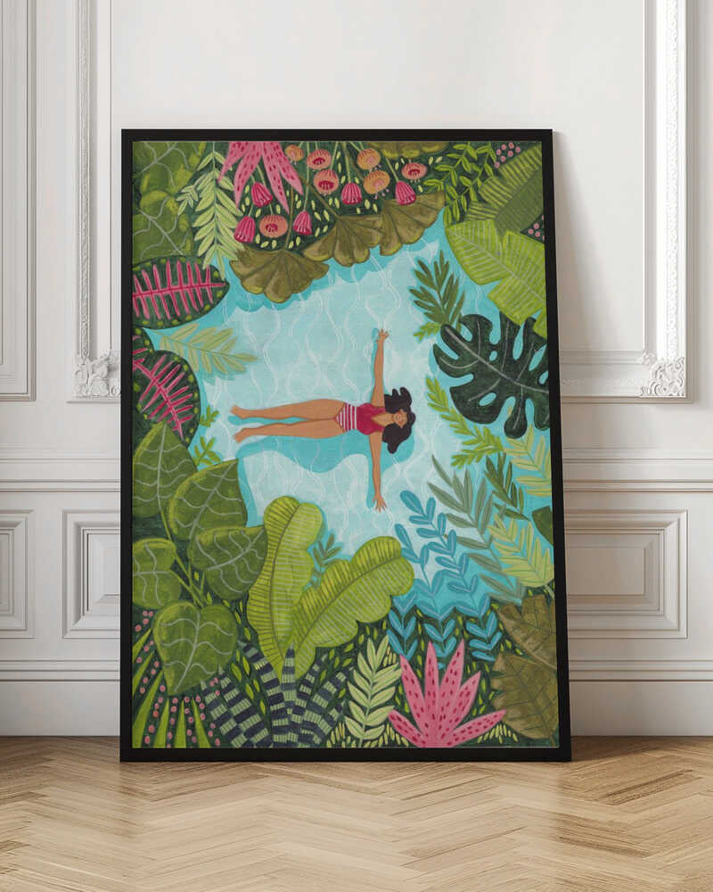 Tropical Jungle Swim Digital Artwork