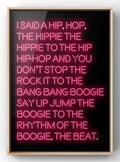 Hip Hop Neon Lyrics Typography Art