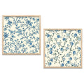 Chic Blue Floral Botanical Digital Art Set