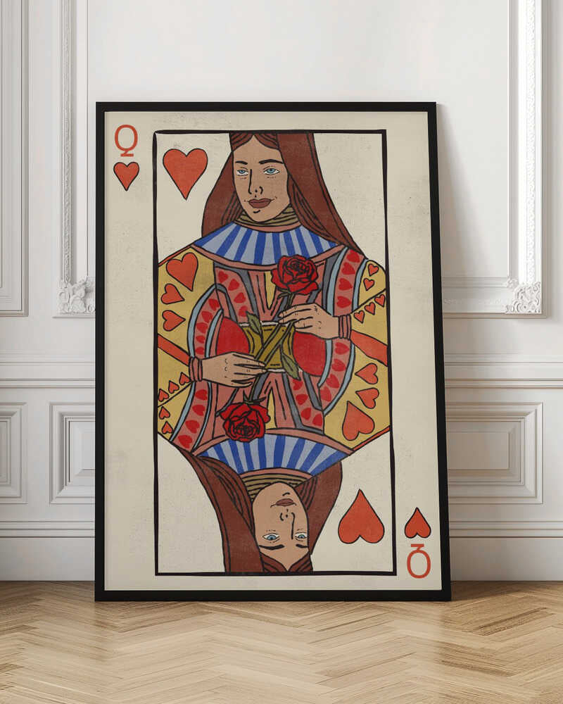 Queen of Hearts Playing Card Digital Wall Art