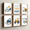 Build Your Dreams Construction Wall Art Set
