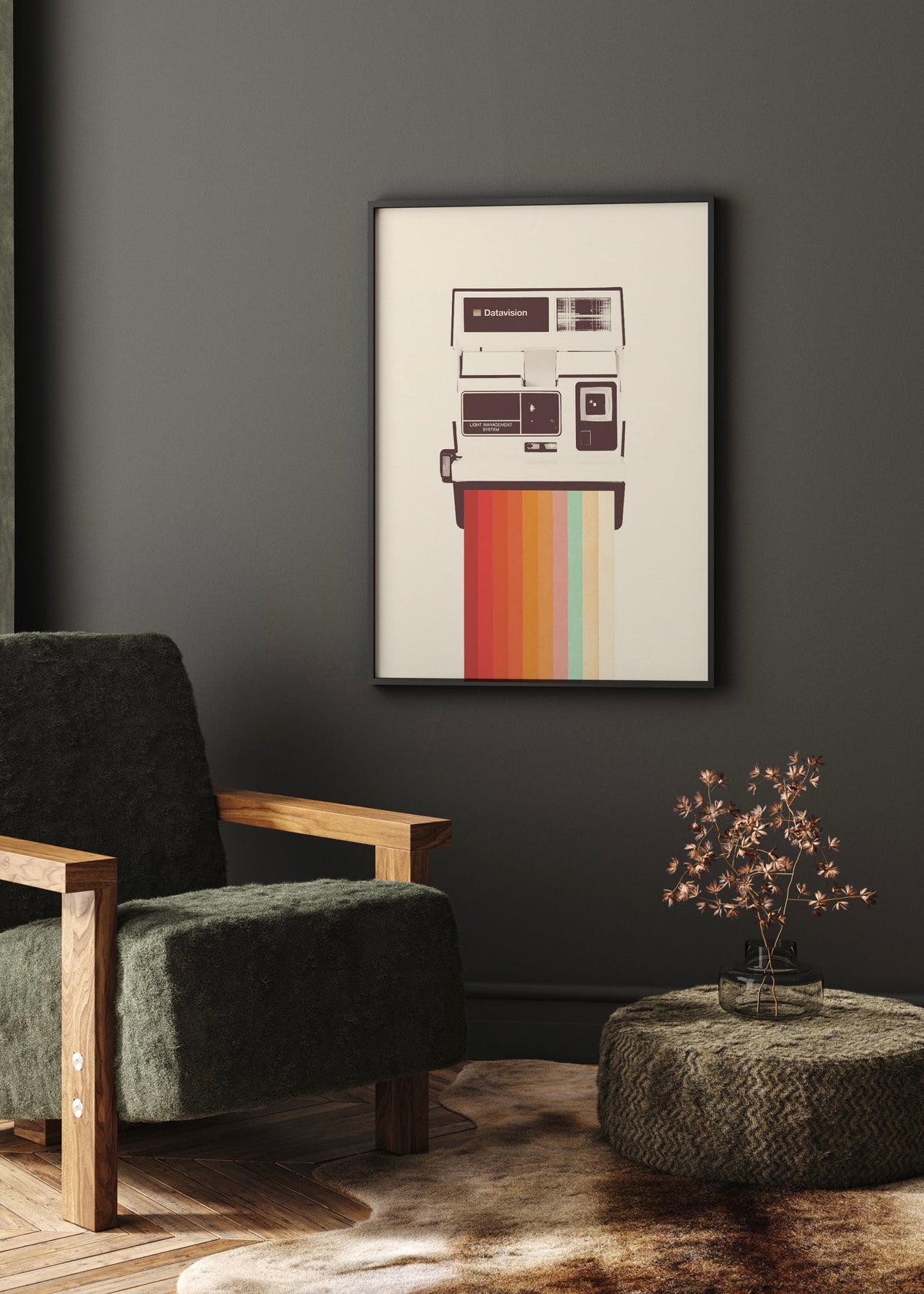 Retro Instant Camera Rainbow Digital Art