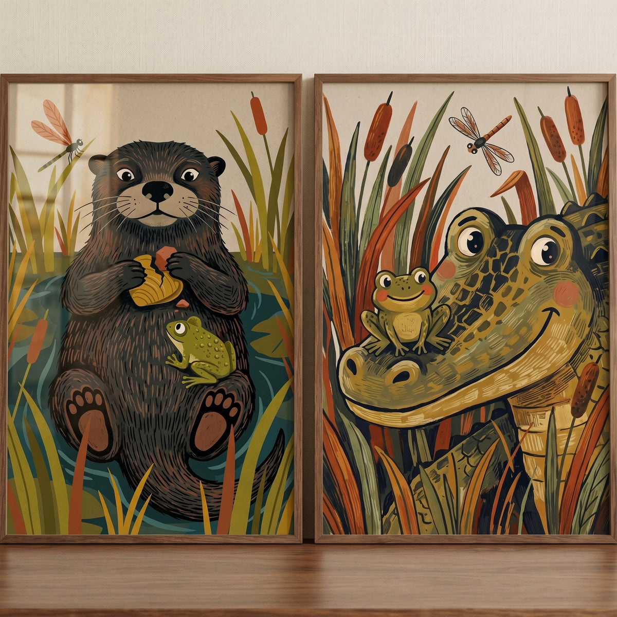 Charming Marsh Animals Digital Art Set