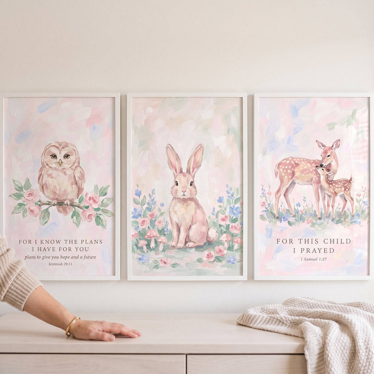 Christian Nursery Animal Prints Set of 3