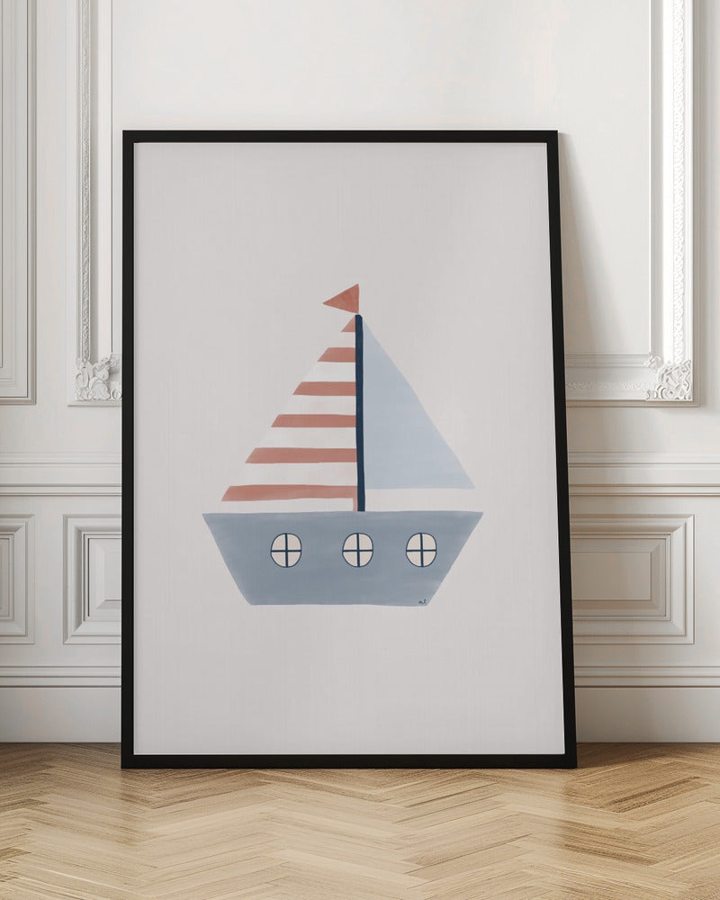 Charming Minimalist Sailboat Digital Art Print
