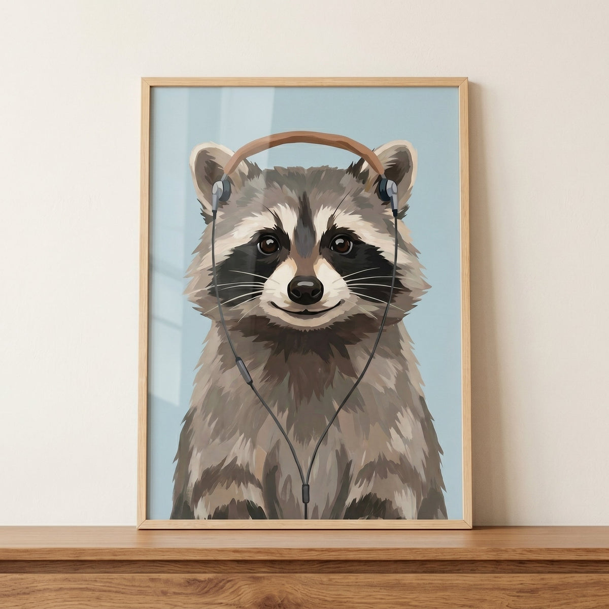 Groovy Raccoon Digital Art Print