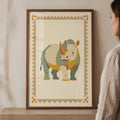 Abstract Boho Rhino Digital Art Print