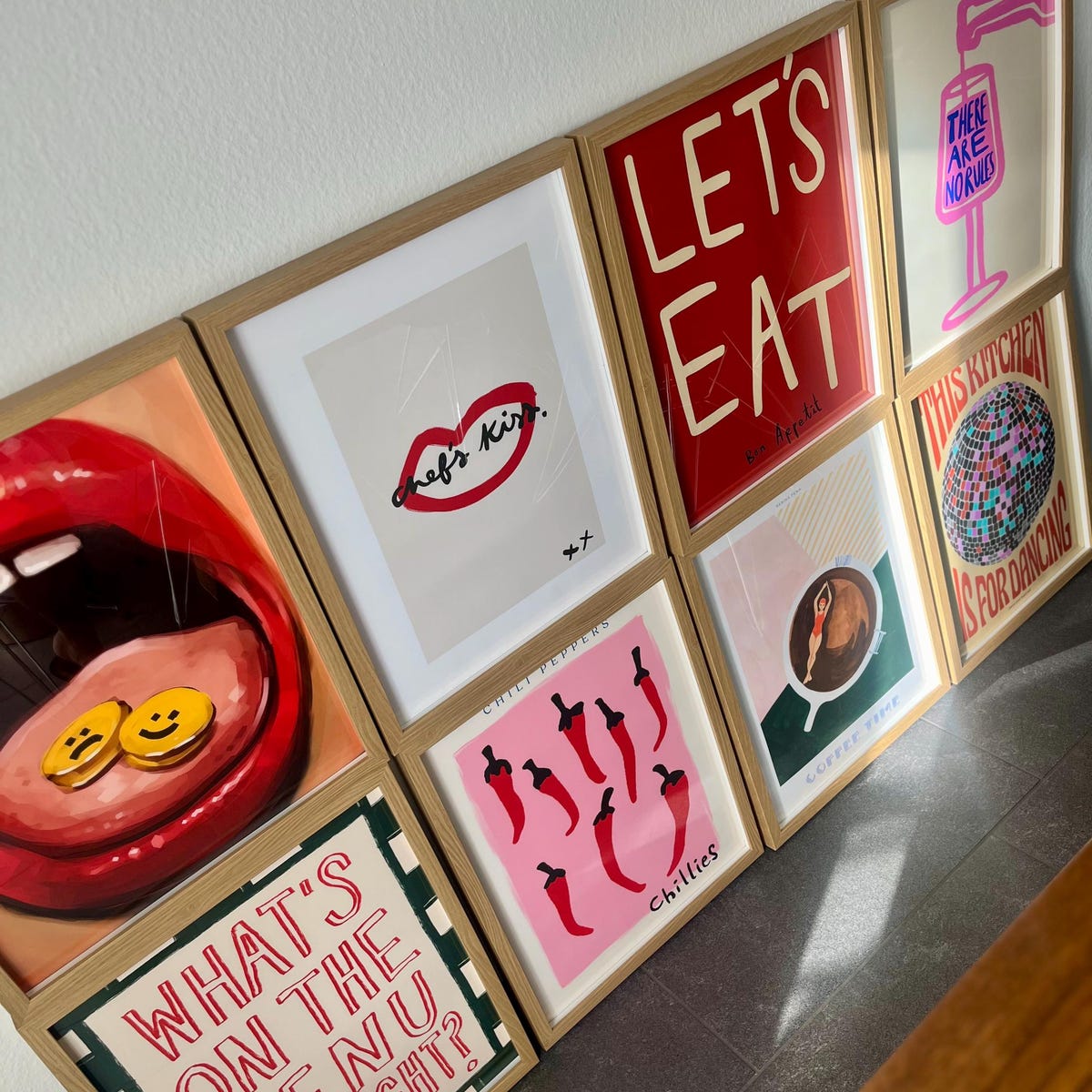 Let's Eat Red Typography Digital Art Print