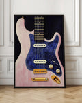 Pink and Blue Electric Guitar Digital Art