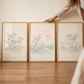 Watercolor Dragon Kids Digital Art Trio
