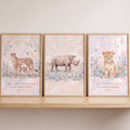 Safari Animal Nursery Scripture Wall Art Set of 3
