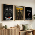 Gym Motivation Triptych Digital Art