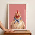 Chic Chicken in Blue Bandana Digital Art