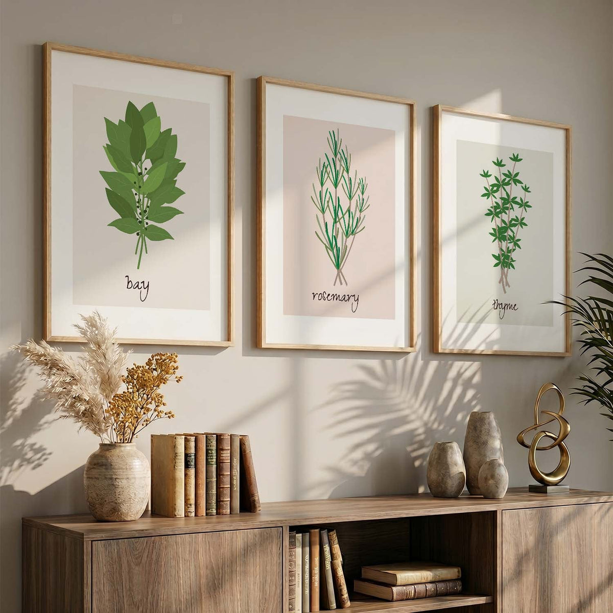 Botanical Herb Trio Digital Art Prints