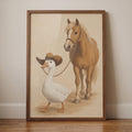 Cowboy Duck and Horse Digital Artwork