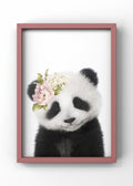 Sweet Panda with Floral Crown Digital Art