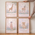Safari Animals Christian Nursery Digital Art Prints Set