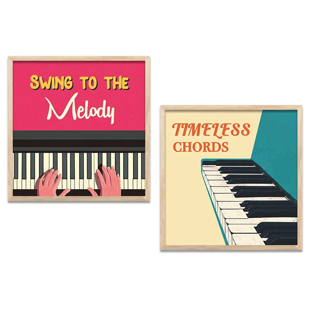 Swing to the Melody & Timeless Chords Piano Digital Art Print Set