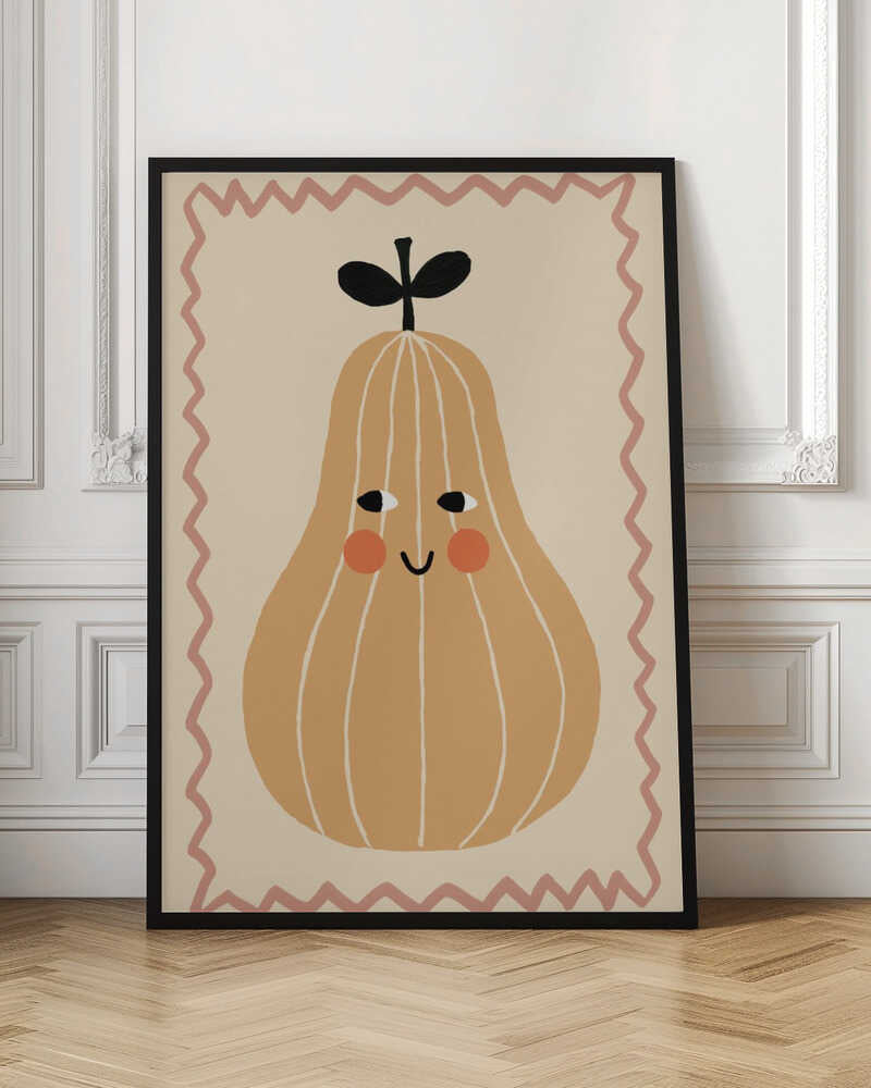 Charming Smiling Pear Digital Art Print