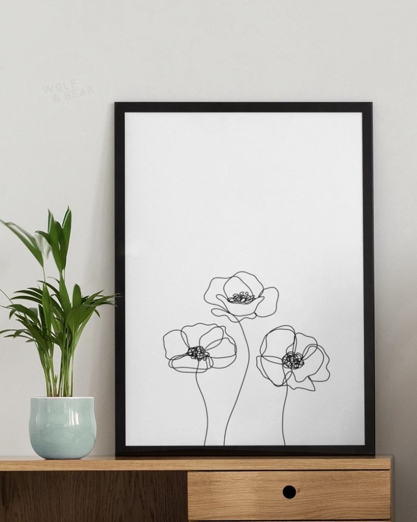 Minimalist Floral Line Art Digital Download